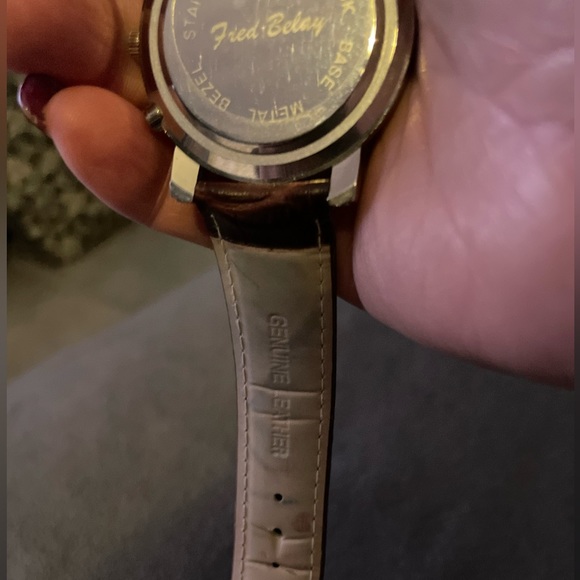 Men’s Fred Belay Watch w/Dark brown genuine leather band - Picture 4 of 4